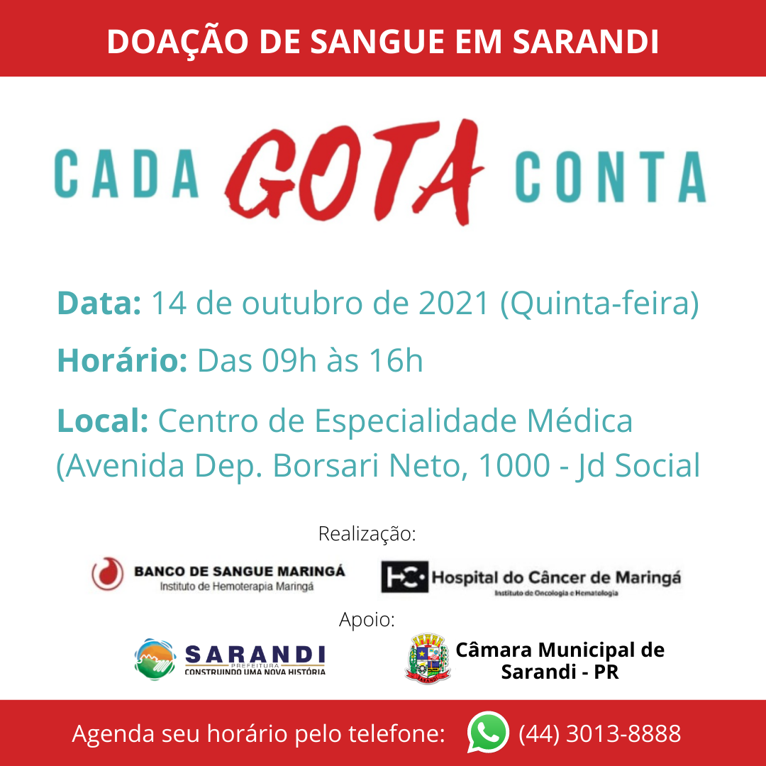 Doação de sangue em Sarandi - Cada Gota Conta